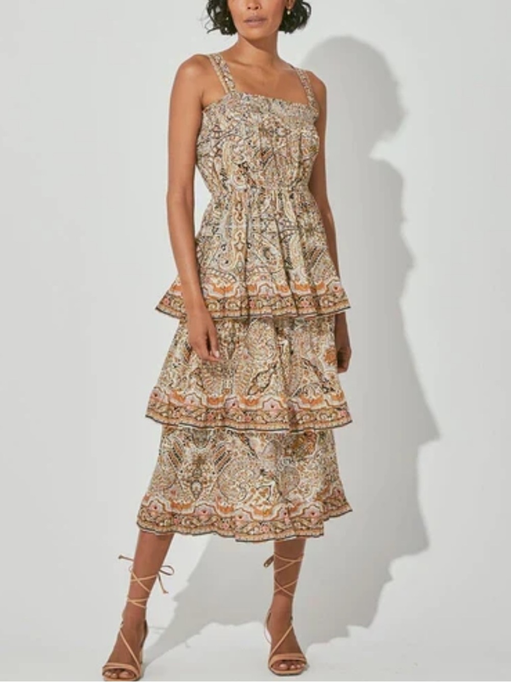 Cleobella Rosalie Kaleidoscope Sleeveless Midi Dress Size XS